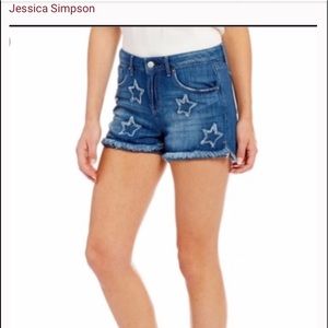 Jessica Simpson Star frayed jean shorts